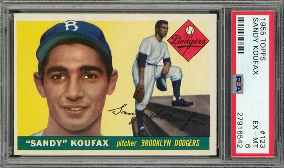 1955 Topps #123 Sandy Koufax Rookie Card – PSA EX-MT 6